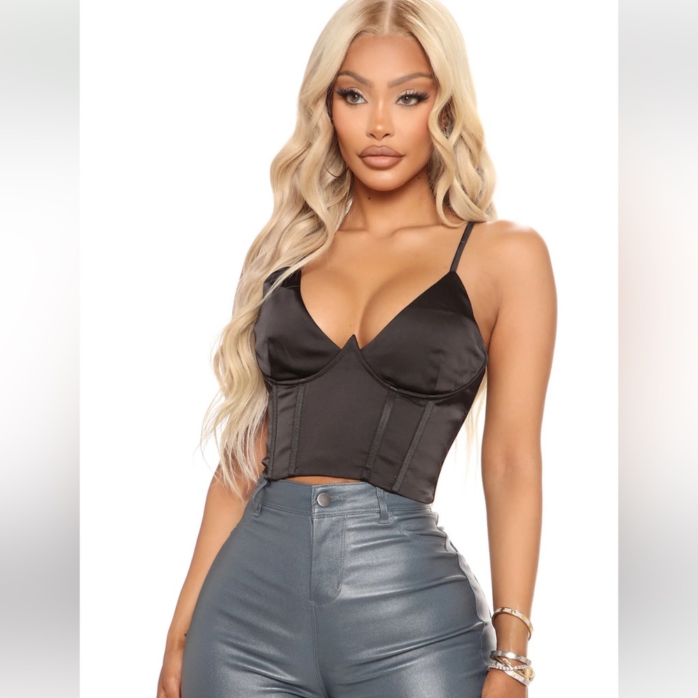 Fashion Nova Satin Bustier Top